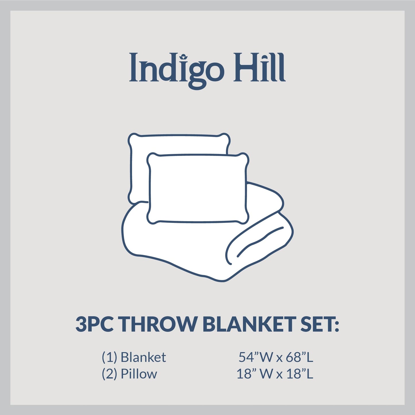 Paseo Road Indigo Hill by HiEnd Accents Yosemite Aztec 3 Piece Sherpa Throw Blanket Set, Tribal Navajo Print Fleece Throw Set, Western Southwestern Style, 1 Throw and 2 Pillows