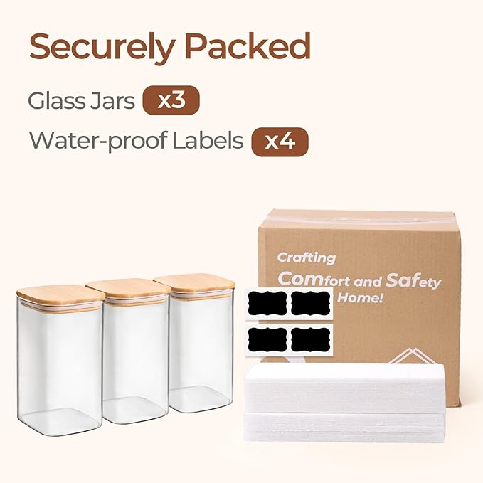 ComSaf 1.4 Qt Glass Storage Containers