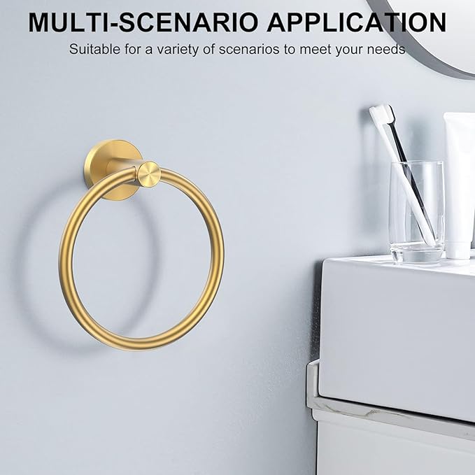 SetSail Towel Holder Screw-in Gold Towel Ring