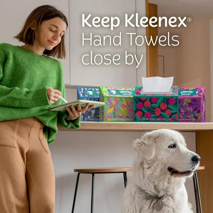 Hand Towels - 1 Box of 60 White Hand Towels in a Dispenser Box - Packaging may