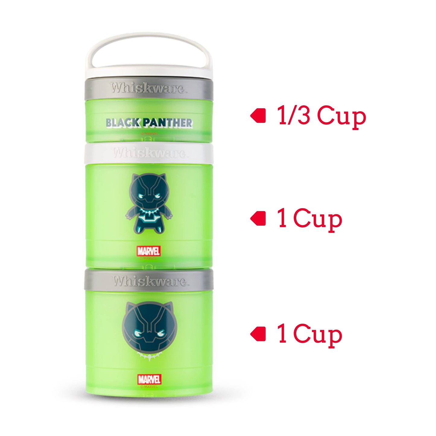 Whiskware Marvel Stackable Snack Containers for Babies, Kids, and Toddlers, 3 Stackable Snack Cups for School or Travel, Formula Friendly, Cupholder Friendly, Spider-Man