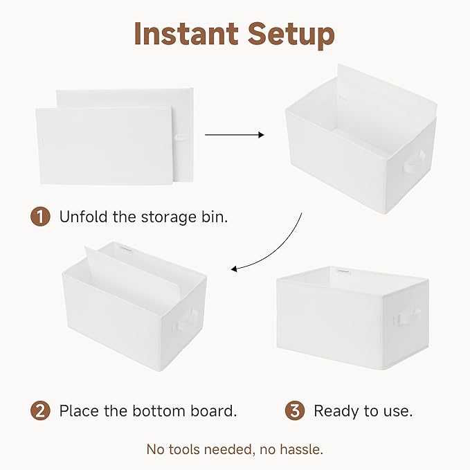 StorageWorks Collapsible Shelf Baskets, Storage Bins