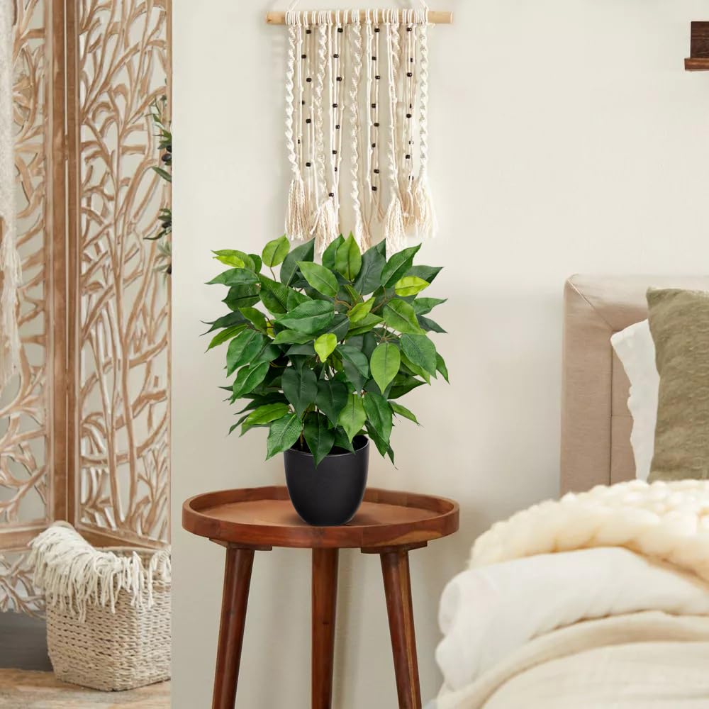 GnFlus Fake Plant 15.7" Artificial Plants Indoor Small Ficus Potted Plants Silk Plants Faux Topiary Plant for Home Bathroom Bedroom Dining Room Kitchen Window Shelf Desk Centerpieces Tabletop Decor
