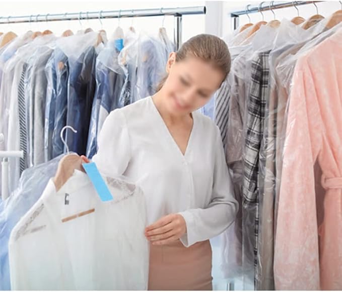 BEISHIDA 20PCS 47 Inch Plastic Garment Bag-Plastic Clear Dry Cleaner Laundry