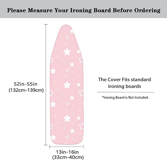 Pink Stars Ironing Board Cover