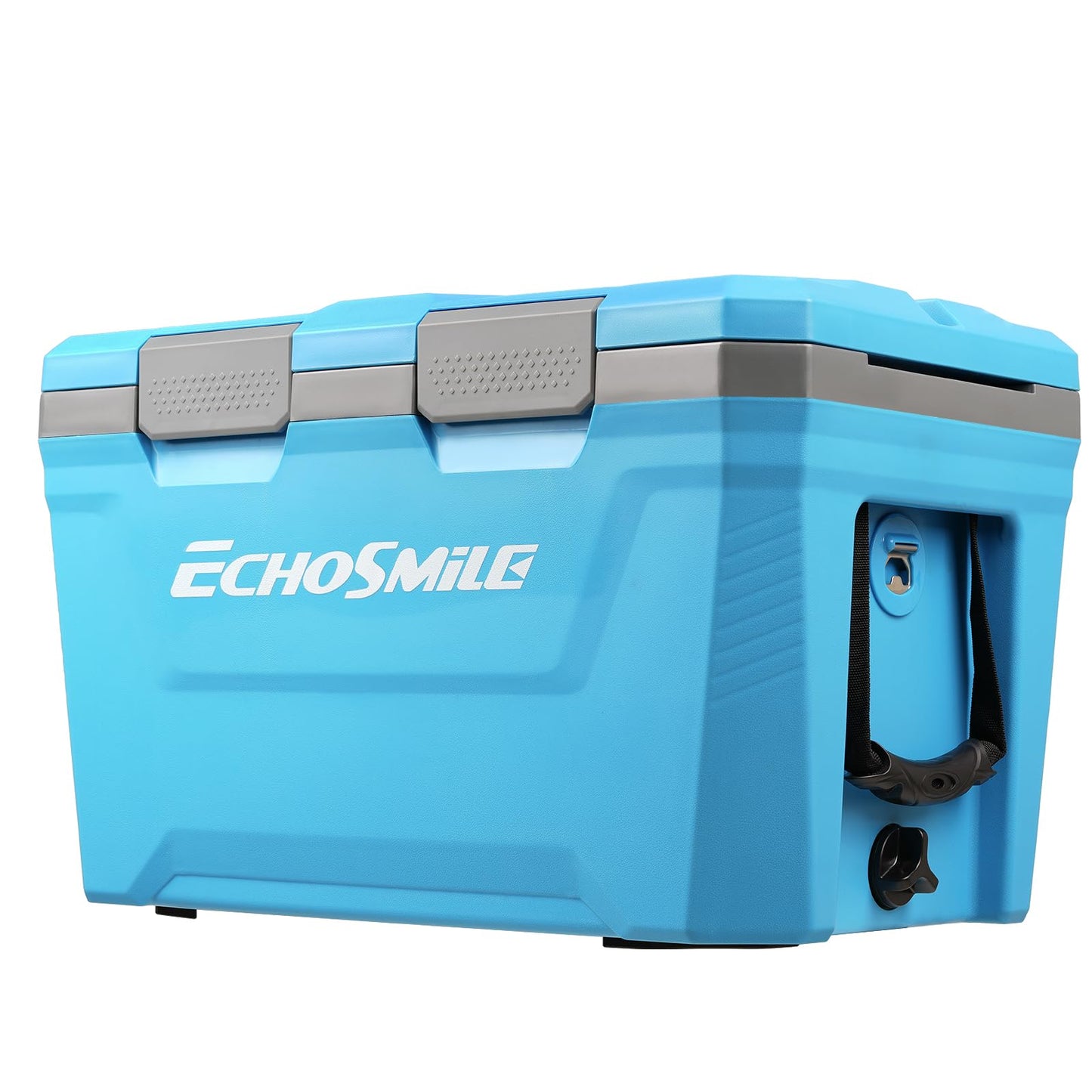 EchoSmile 35 Quart Insulated Cooler, Outdoor Portable Hard Cooler Ice Chest Box w/ 2 Cup Holders, Drain Plug, Bottle Opener, 3-Day Ice Retention for Camping, Beach, and Picnic,Blue