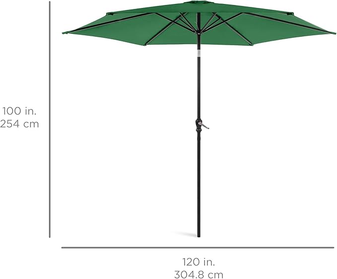 Best Choice Products 10ft Outdoor Table Compatible Steel Polyester Market Patio Umbrella w/Crank and Easy Push Button Tilt