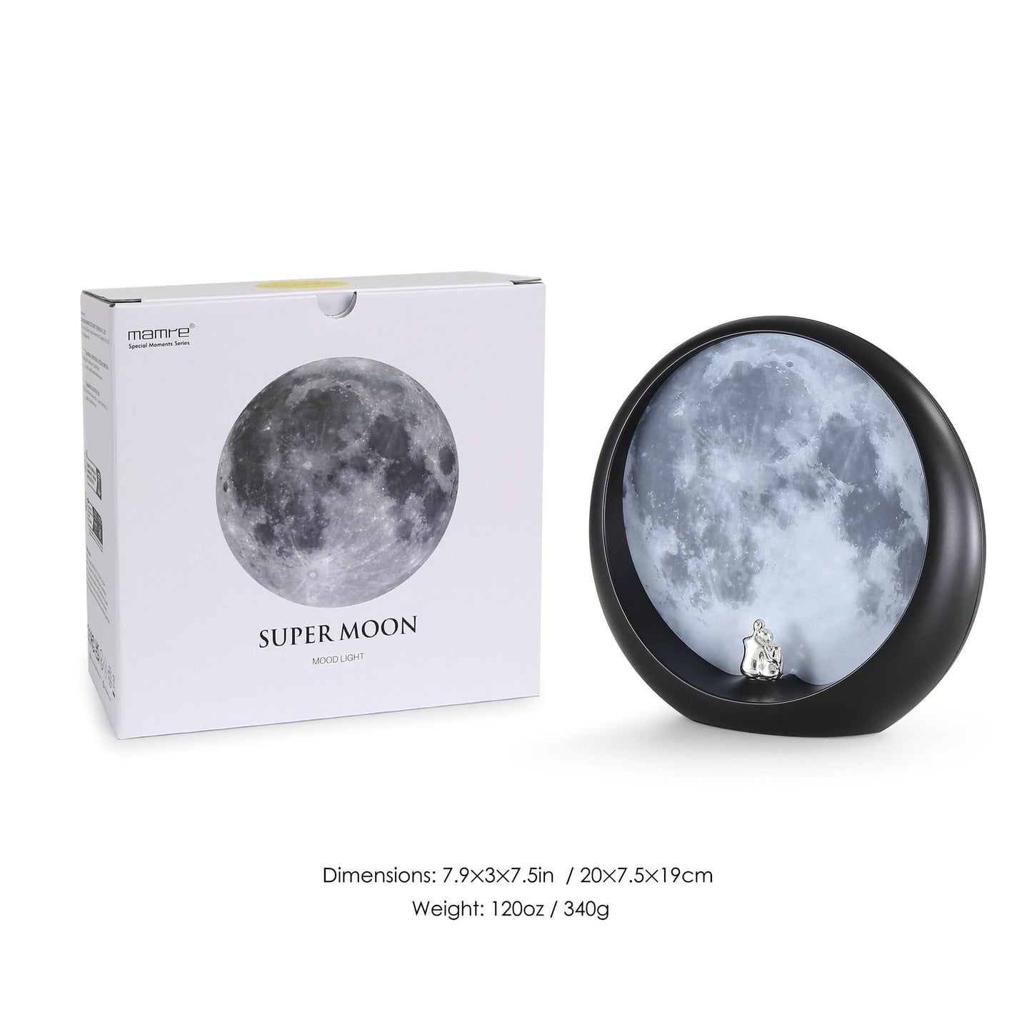 mamre Supermoon Lamp Non-Rechargeable Night Light Couple’s Gift for Wedding Anniversary Valentine’s Day Birthday Christmas