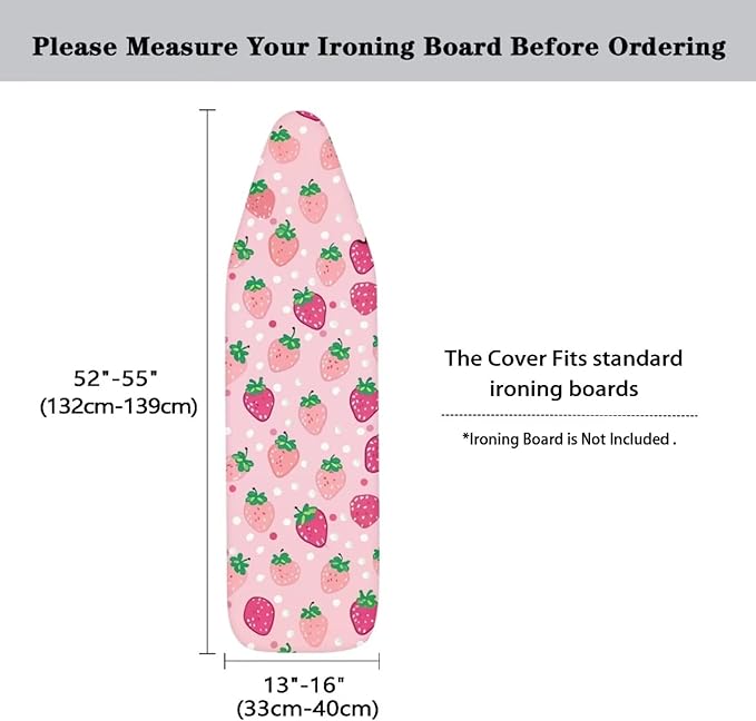 Strawberry Ironing Board Cover and Pad 15 X 54 Padding