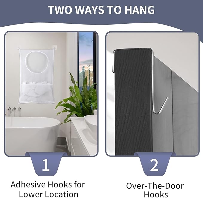 Hanging Laundry Hamper, Over The Door Laundry Hamper, Mesh Hanging Laundry Bag
