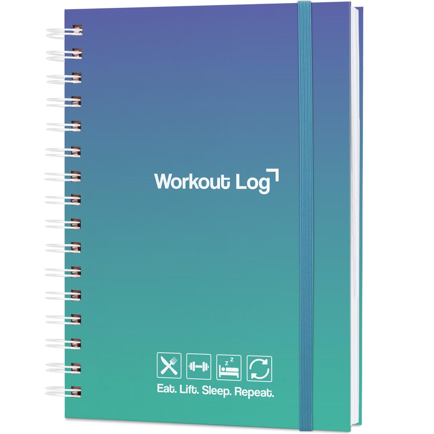 Skyline Fitness Journal – Workout Log Book For Home Exercise & Gym – Weightlifting Tracker - Training Accessories & Work Out Gifts (Ocean Wave)