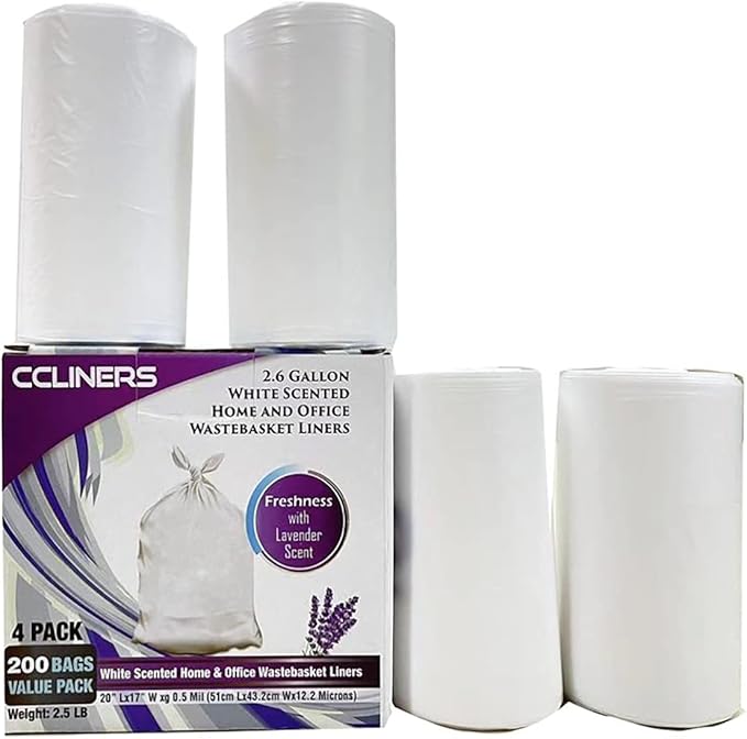 2.6 Gallon Lavender Scented Trash Bags White 2 Gallon Trash Bags Small Bathroom
