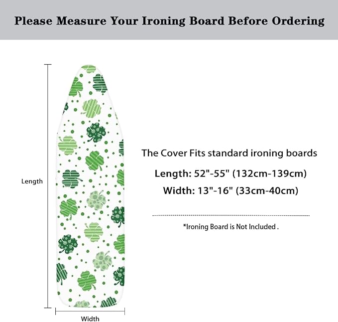 Lucky Leaf Iron Board Cover and Pad Standard Size Ventilate Extra Wide Ironing