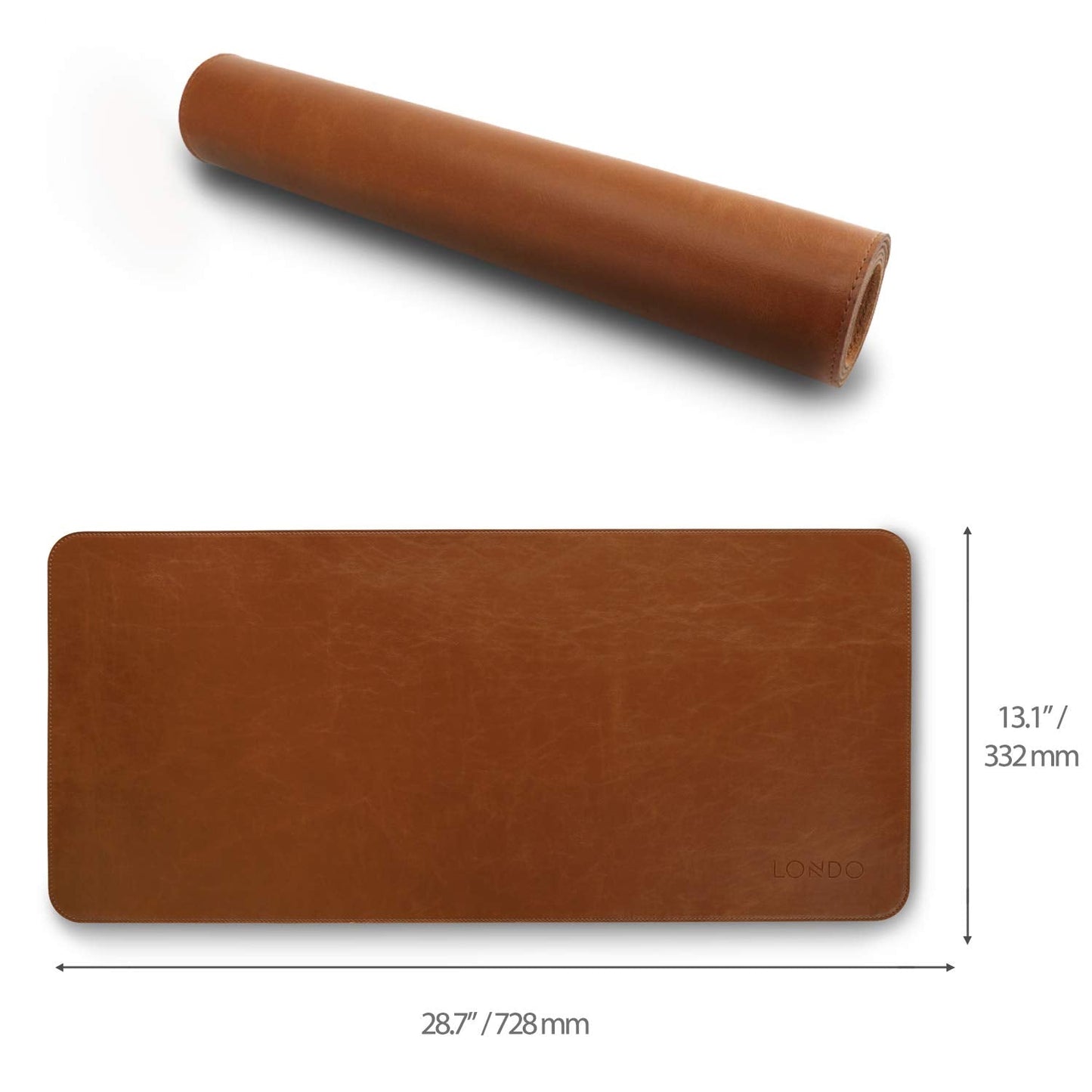 LONDO Leather Mousepad - Extended Desk Mat - Smooth Surface & Non-Slip Base