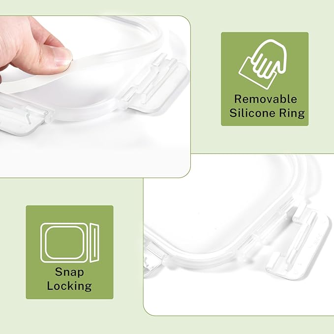 HOMBERKING 8 Pack Glass Food Storage Containers