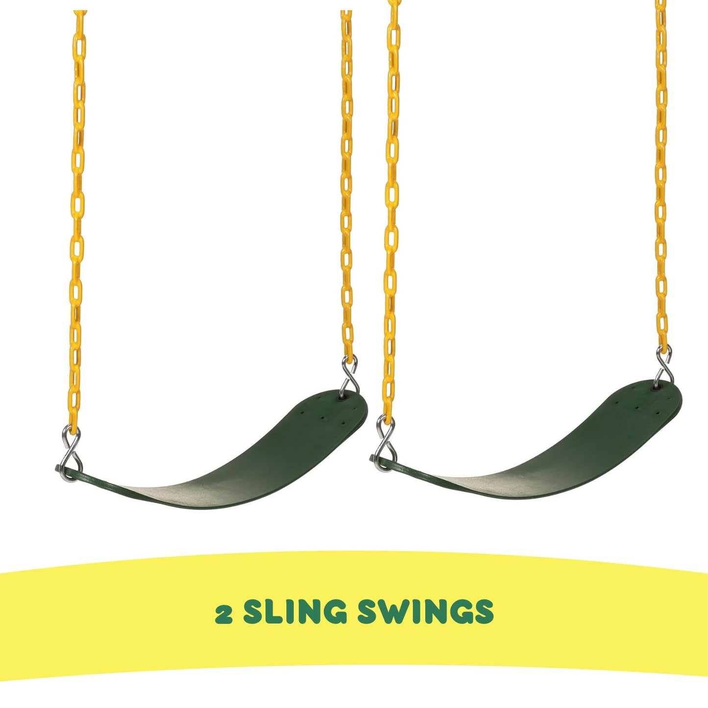Eastern Jungle Gym DIY Swing Set Hardware Kit with Easy 1-2-3 A-Frame Brackets, Swing Seats, Ring Trapeze Bar and All Assembly Hardware and Instructions - Wood Not Included
