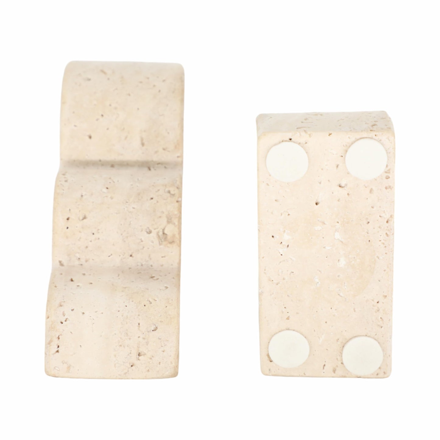 Sagebrook Home 5" Tan Travertine Cloud Bookends (Set of 2)