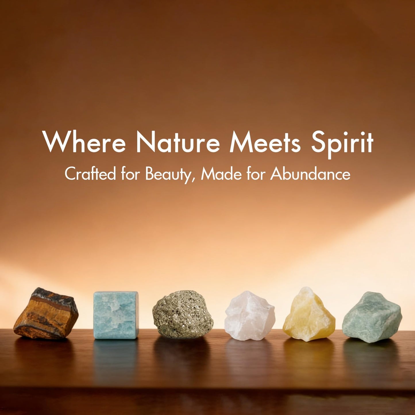 BELESTAR Abundance Healing Crystals Set - Large Raw Stones Energy Alignment Kit with Wooden Gift Box & Guidebook