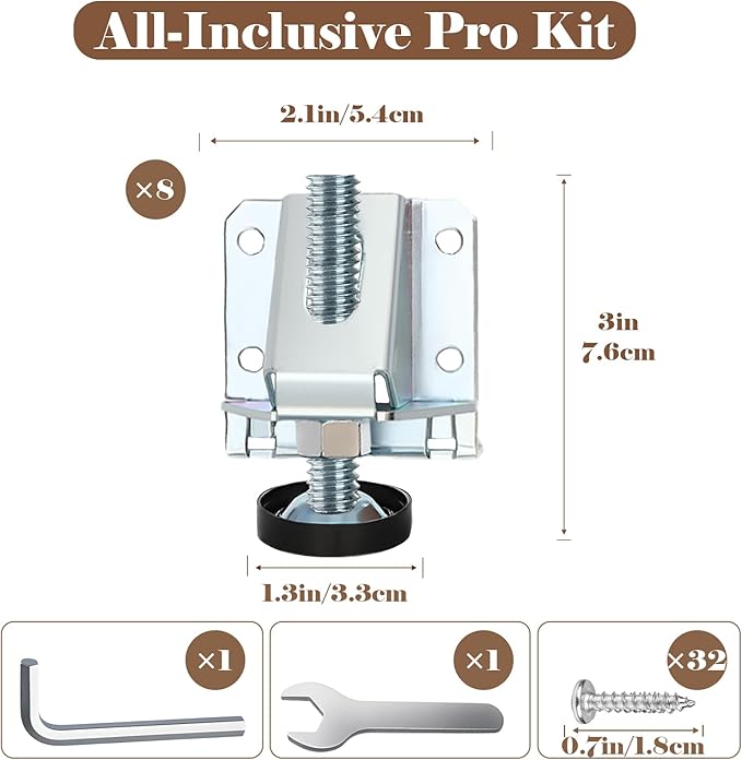 Heavy Duty Leveling Feet, 8 Pack Adjustable Furniture Levelers