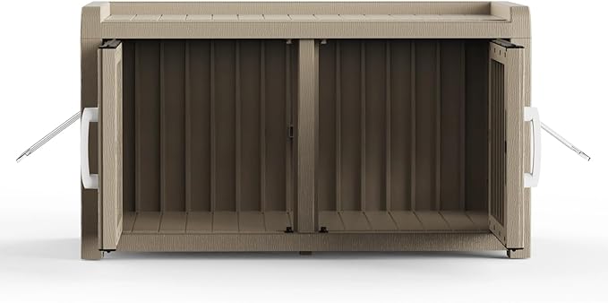 2 Doors Shoe Storage Bench - 2 Side Door Hidden Furniture Cabinet with Storage, Waterproof Entryway Bench with Seat for Indoor Outdoor, End of Bed Footrest Stool for Bedroom, Hallway, Grey