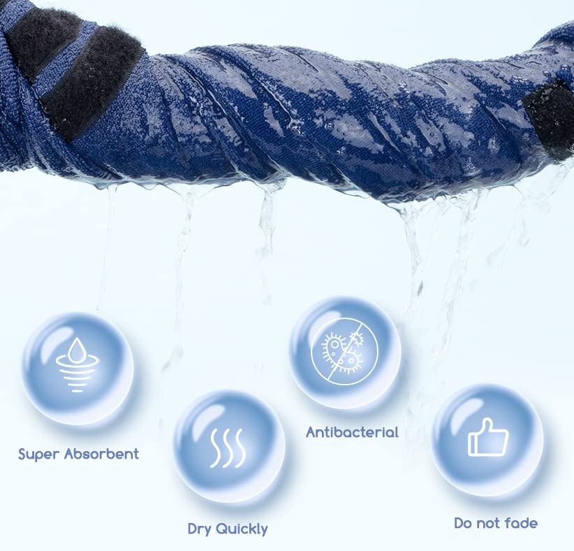 Nobleza Dog Bathrobe XL Dog Drying Coat Dogs Towel Robe Pet Dressing Gown Super Absorbent Pet Bathrobe Puppy Towelling Robe Fast Drying Adjustable Pets Towel for Extra Large Dogs Cat Blue