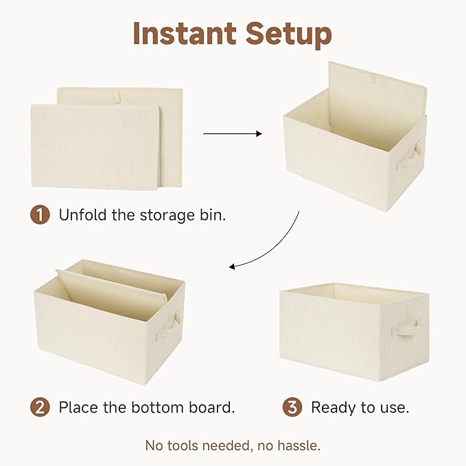 StorageWorks Storage Baskets for Shelves, Fabric Storage Bins, Closet