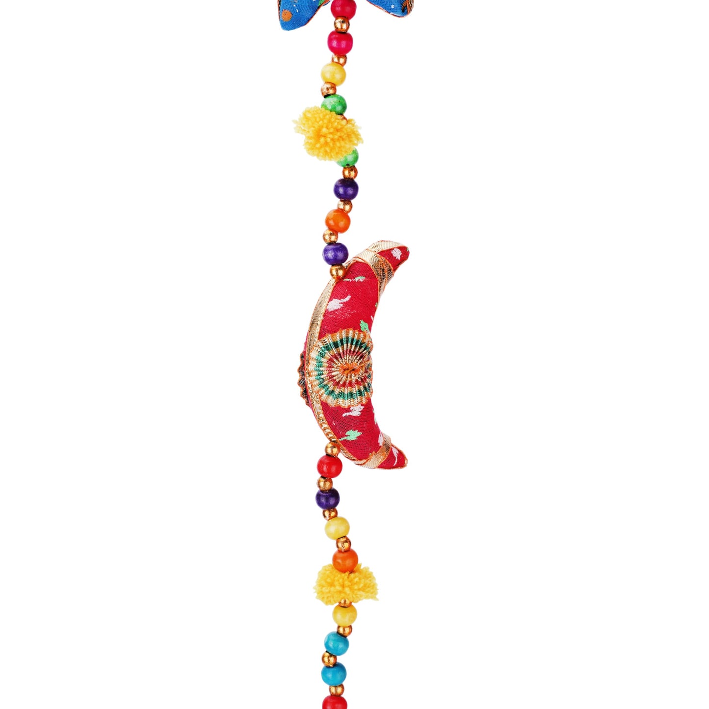 Craftsofindia®Handmade Moon and Stars Garland - 85 cm Beaded Wall Hanging with Bells, Celestial Home Decor for Kids Room, Bedroom, Diwali Party