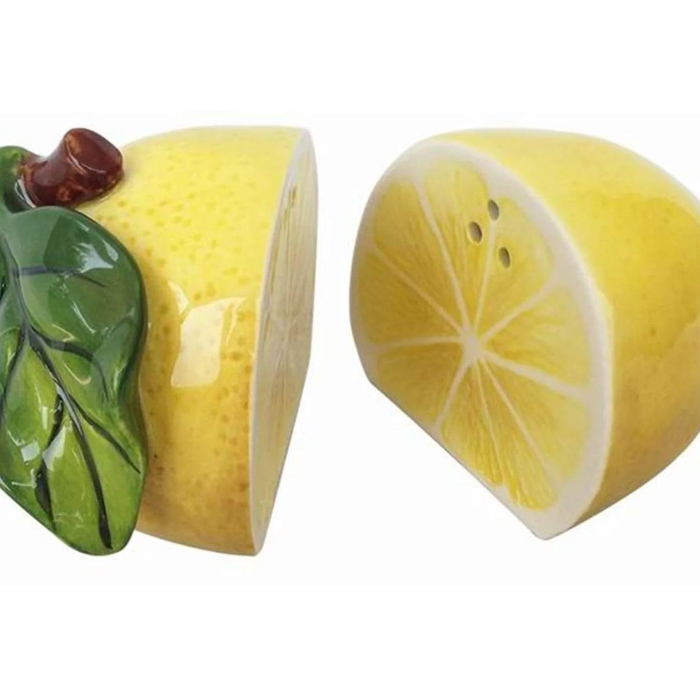 Blue Sky Ceramic Lemon Salt and Pepper Set, 5-inch Length, Set of 2