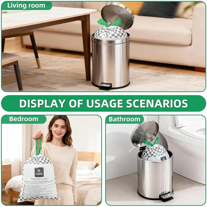 XUXRUS Small 1.6 Gallon Trash Bags