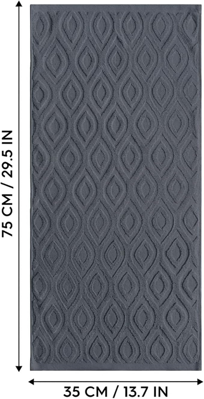 Artoid Mode 1 Pc Grey 3D Diamond Grid Jacquard Hand Towels