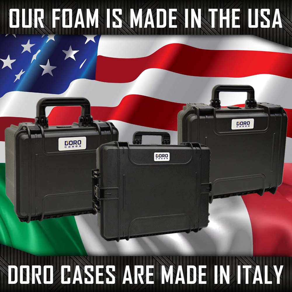 4 Pistol 12 Magazine Doro Gun Case with Custom MyCaseBuilder Foam Insert | Waterproof, Heavy Duty | Tactical Firearms, Ammunition and Accessory Holder | Hard Gun and Magazine Case | 18 x 14 x 7 Inches