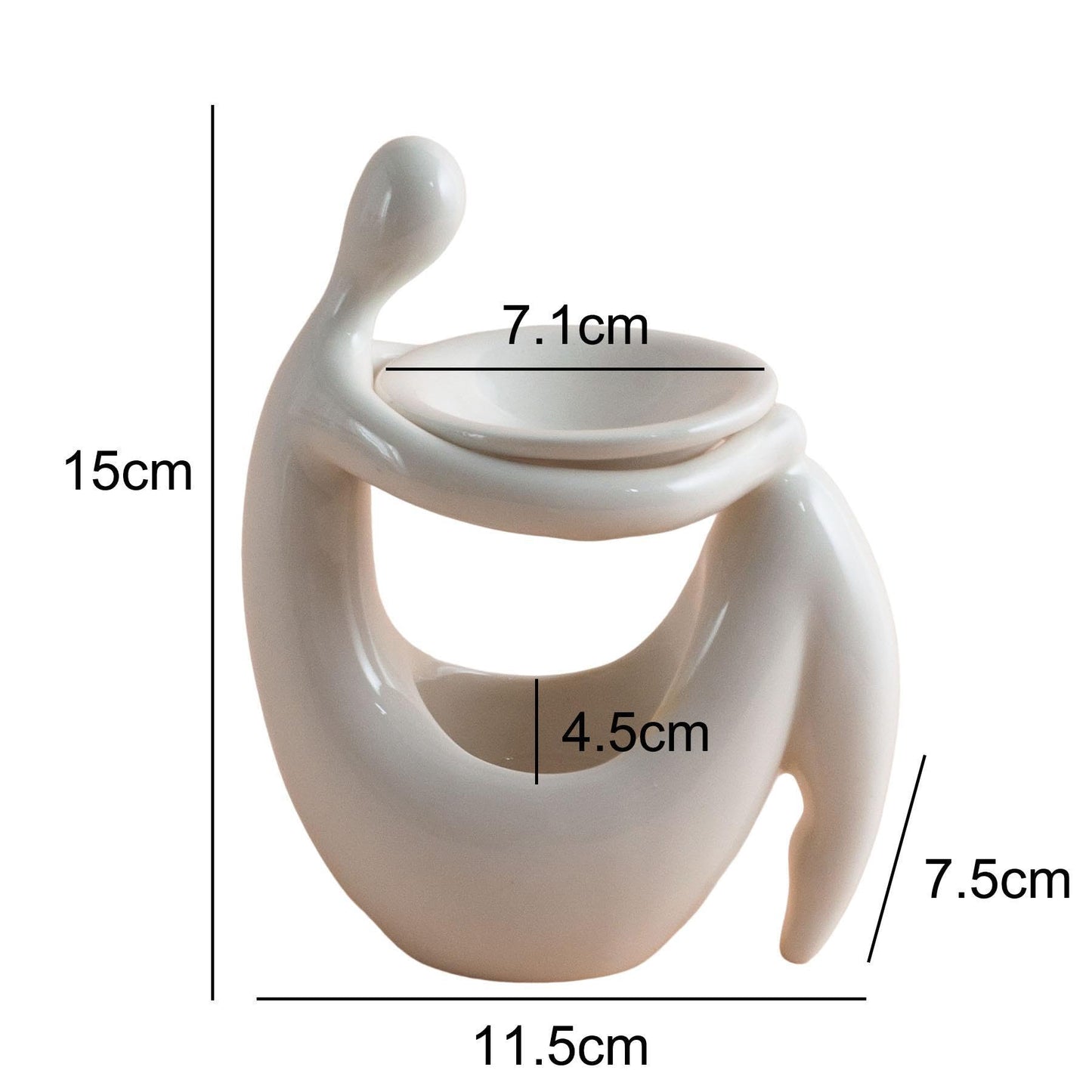 Warmself Beauty Essential Oil Burner Wax Melt Burners, Aromatherapy Aroma Burner Ceramic Oil Diffuser Candle Tealight Holder Home Bedroom Decor-Wait A Moment