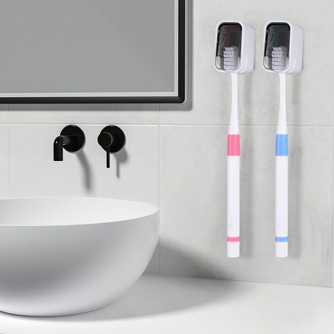 4 PCS Toothbrush Holder Wall Mounted