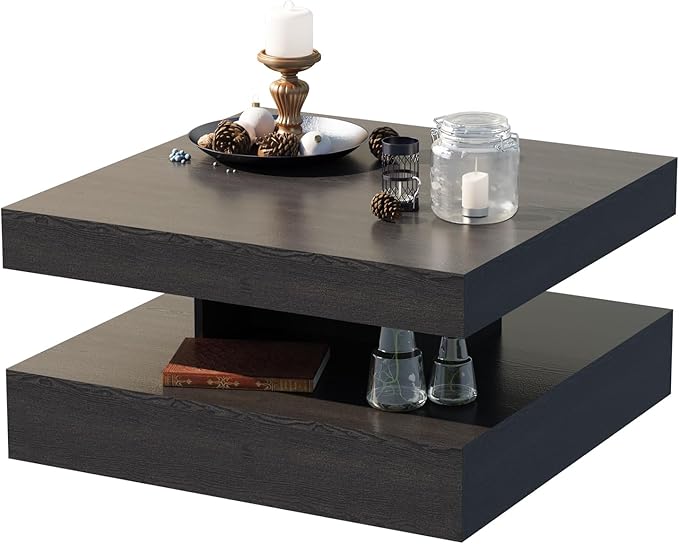 HedoAjim Black Led Coffee Table