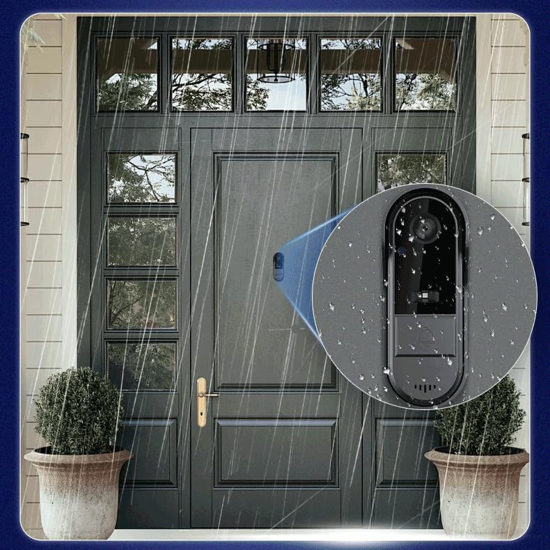 Doorbell Camera Wireless No Subscription 1080P, Waterproof Door Bell Camera with Monitor Screen Free Storage NO WiFi and APP, Video Intercom Two-Way Audio, 170° View Angle,Night Vision