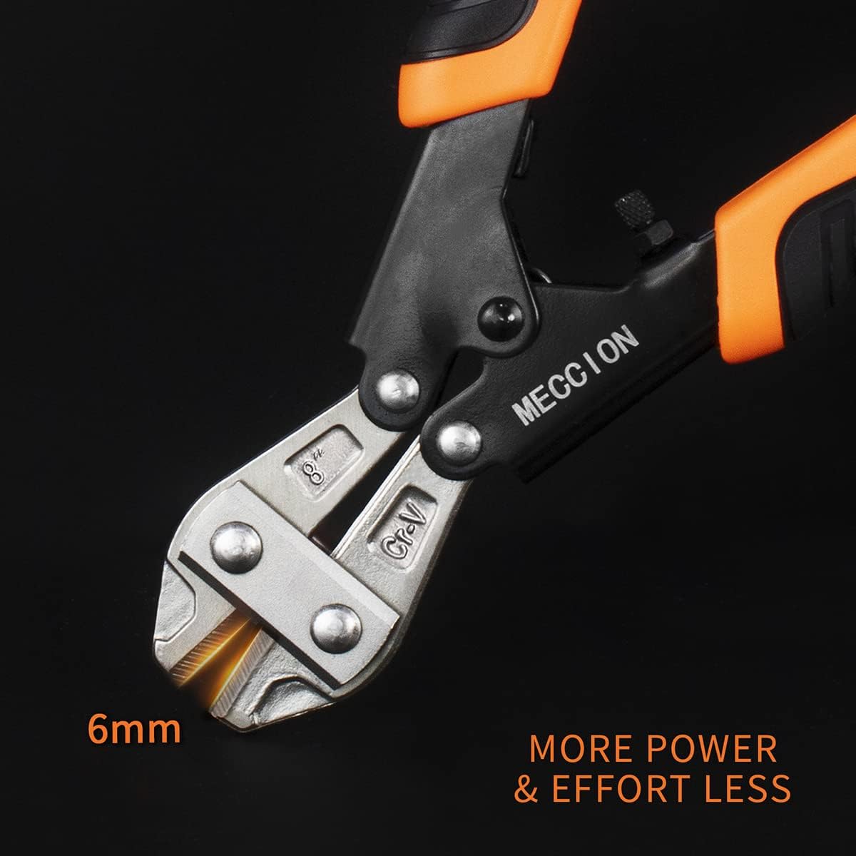 Bolt Cutter, Meccion Heay Duty 8" CR-V Mini Bolt and Wire Cutter, Cable, Chain, Spring Snips Clippers with Comfortable Soft Rubber Grip