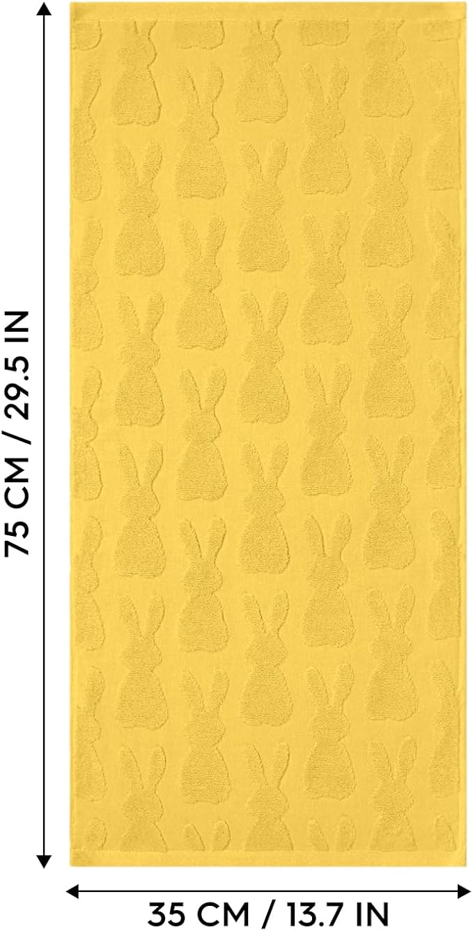 Artoid Mode 1 Pc Yellow 3D Rabbit Jacquard Easter Hand Towels