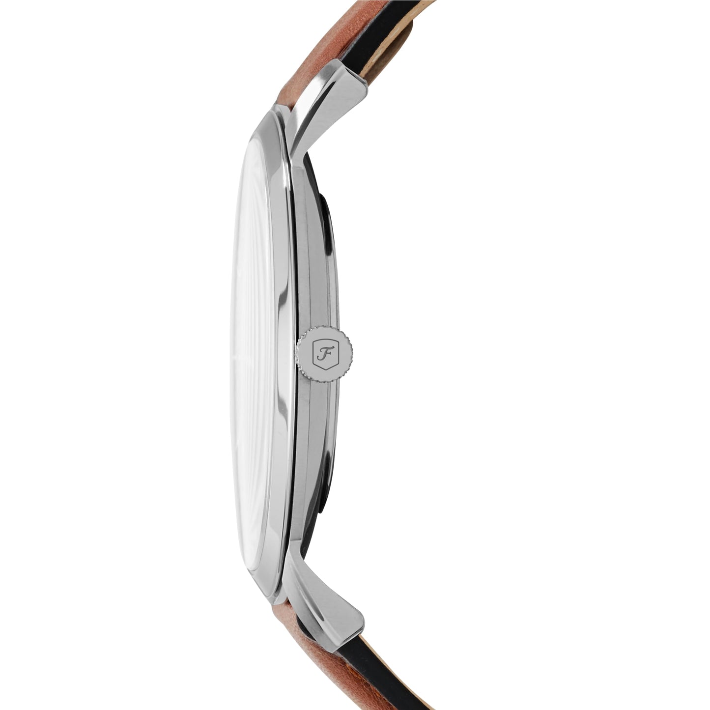Fossil Watch for Men The Minimalist, Quartz Movement, 44 mm Silver Stainless Steel Case with a Leather Strap, FS5304
