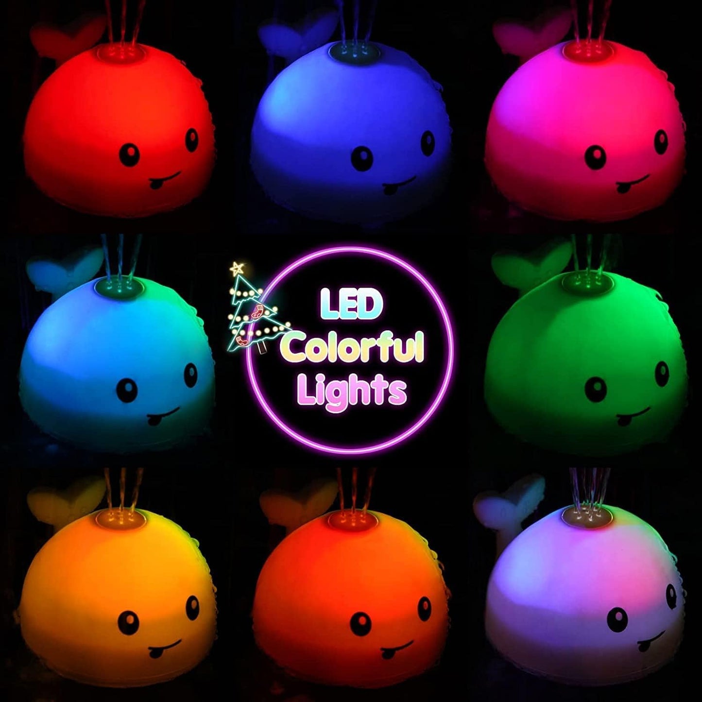 Gigilli Bath Toys for Kids Ages 1-3 or Babies 0-6-12-18 Months, Light Up Whale Sprinkler Bathtub Water Pool Toys for Toddlers 1-3 2-4, Infant Bath Toy for 1 Year Old Boys Girls First Birthday Gifts