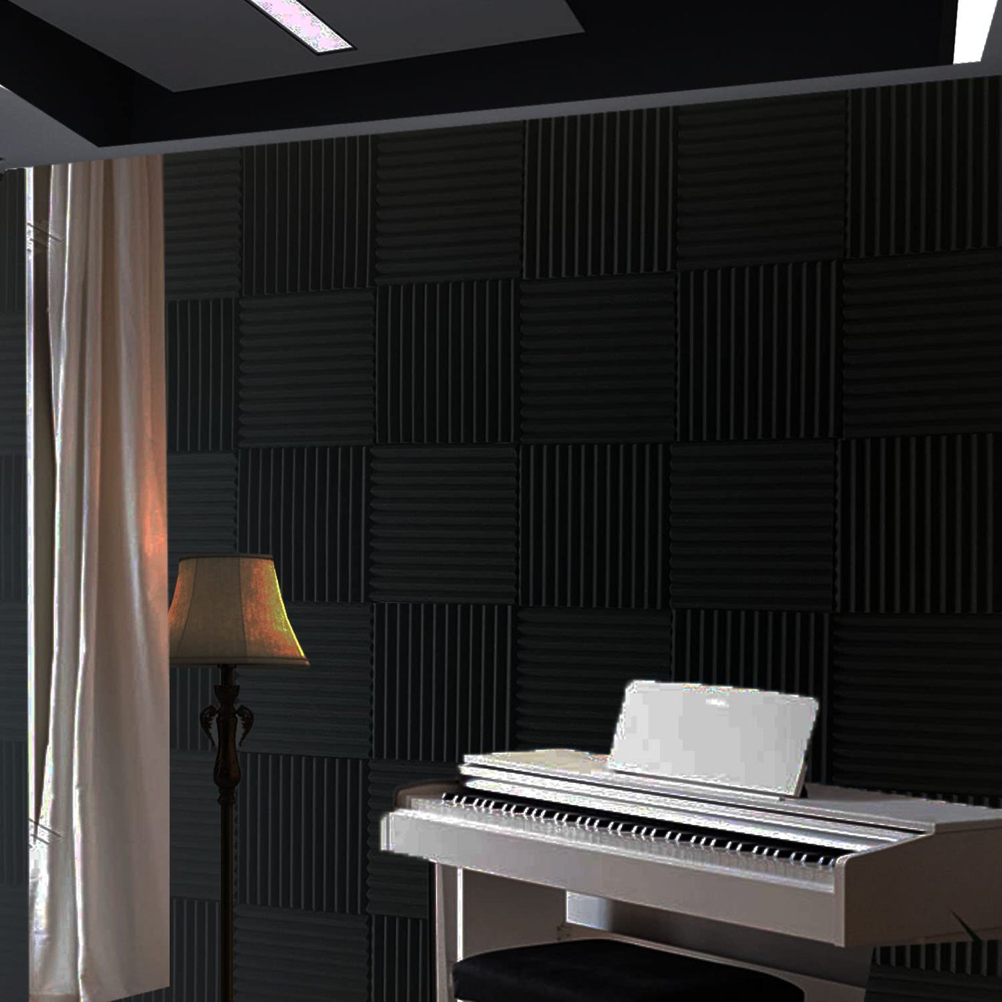52 Pack Acoustic Foam Panel Wedge Studio Soundproofing Wall Tiles 12" X 12" X 1"