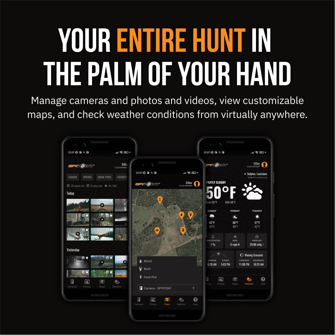 SPYPOINT FLEX-S Solar Outdoor Cellular Trail Camera - Integrated Solar Panel, No WiFi Needed, Hunting & Game Camera with Night Vision Motion Activated, Dual-Sim LTE, 36MP Photos, 1080p Videos + Sound