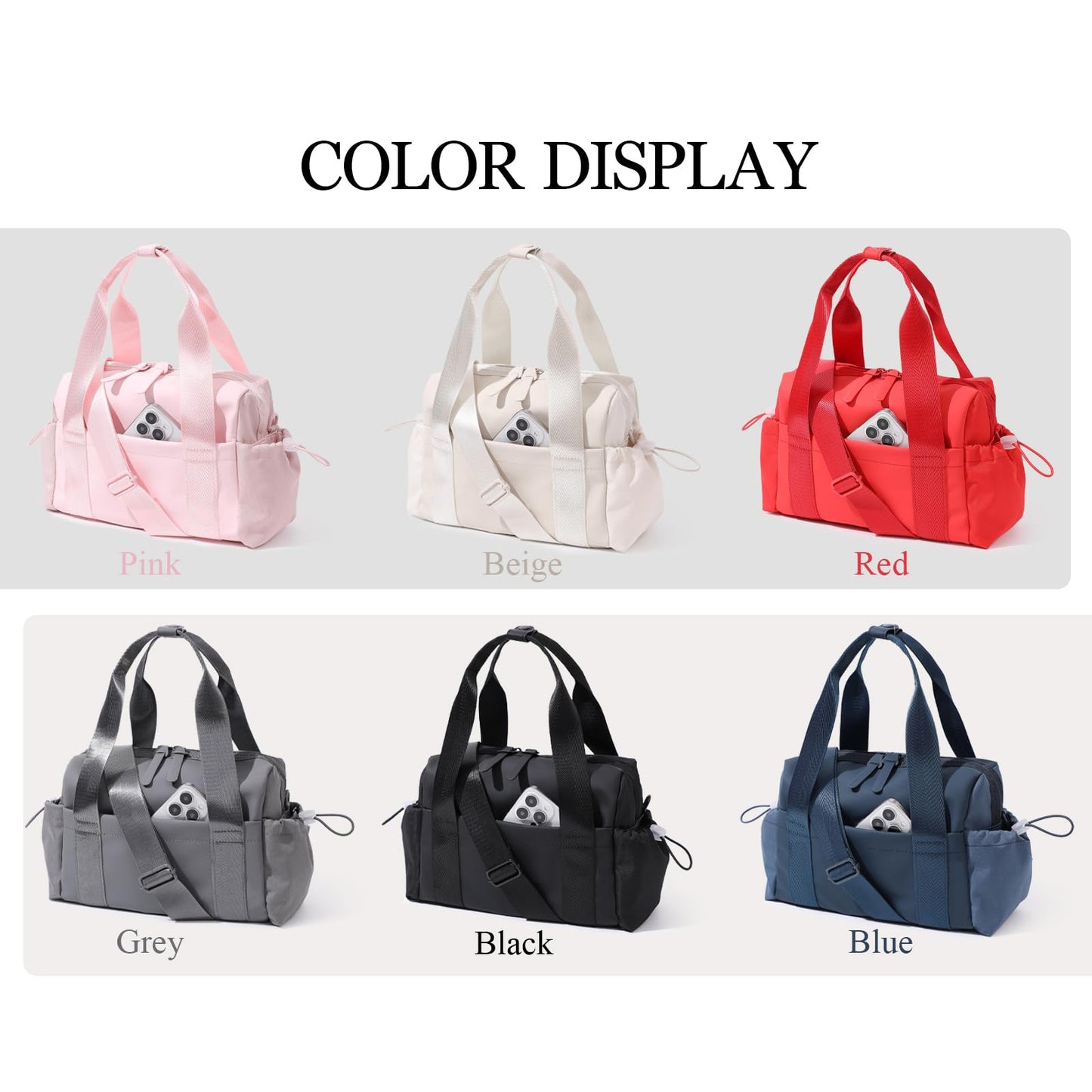 Bucosd Small Gym Bag for Women, Mini Crossbody Gym Duffle Bag with Wet Compartment, Carry on Gym Tote Bag for Workout Dance Sport Travel (Mini-Pink)