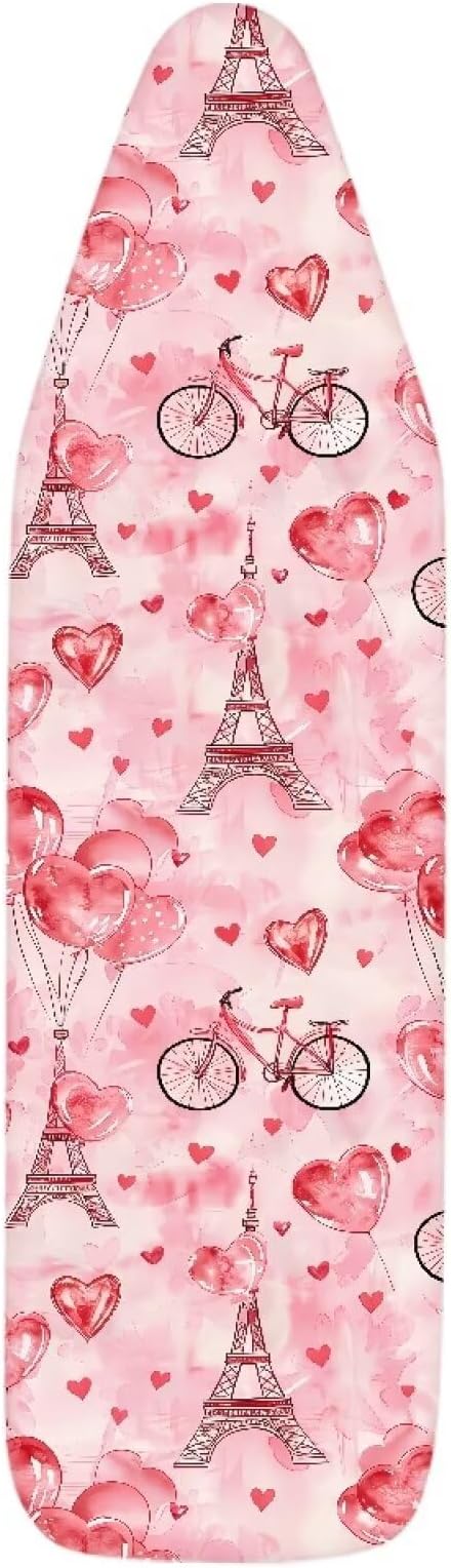 Heart Design Ironing Board Cover and Pad 15 x 54 Thick Padding