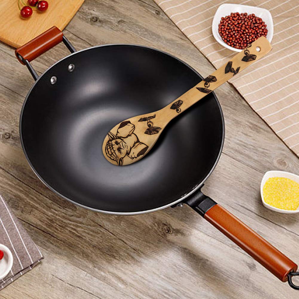 Star War Burned Wooden Spoons Utensil Set Gift Idea Cooking Serving Utensils Natural Bamboo Kitchen House Warming Presents Slotted Spoon 5 Piece