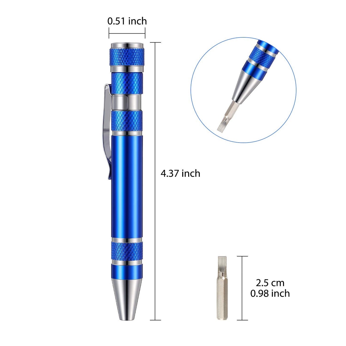 Mudder Pen Screwdriver Gifts Multitool Handy Tool 8 in 1 Magnetic Pocket Screwdriver Precision Function for Mini Gadgets(4 Pieces)