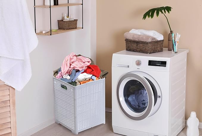 42L Collapsible Plastic Laundry Baskets, Foldable Laundry Hamper