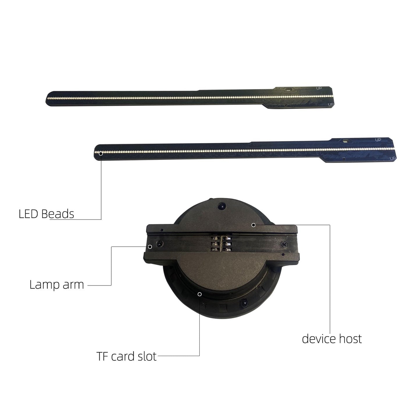 3D Hologram Fan, Hologram Fan Projector Screwless Led Lights with App and WiFi, HD LED 2000*1444PX Resolution, and Bluetooth for Bar, Shop, Halloween, Christmas(16.5 " (WiFi+remote control+Bluetooth))