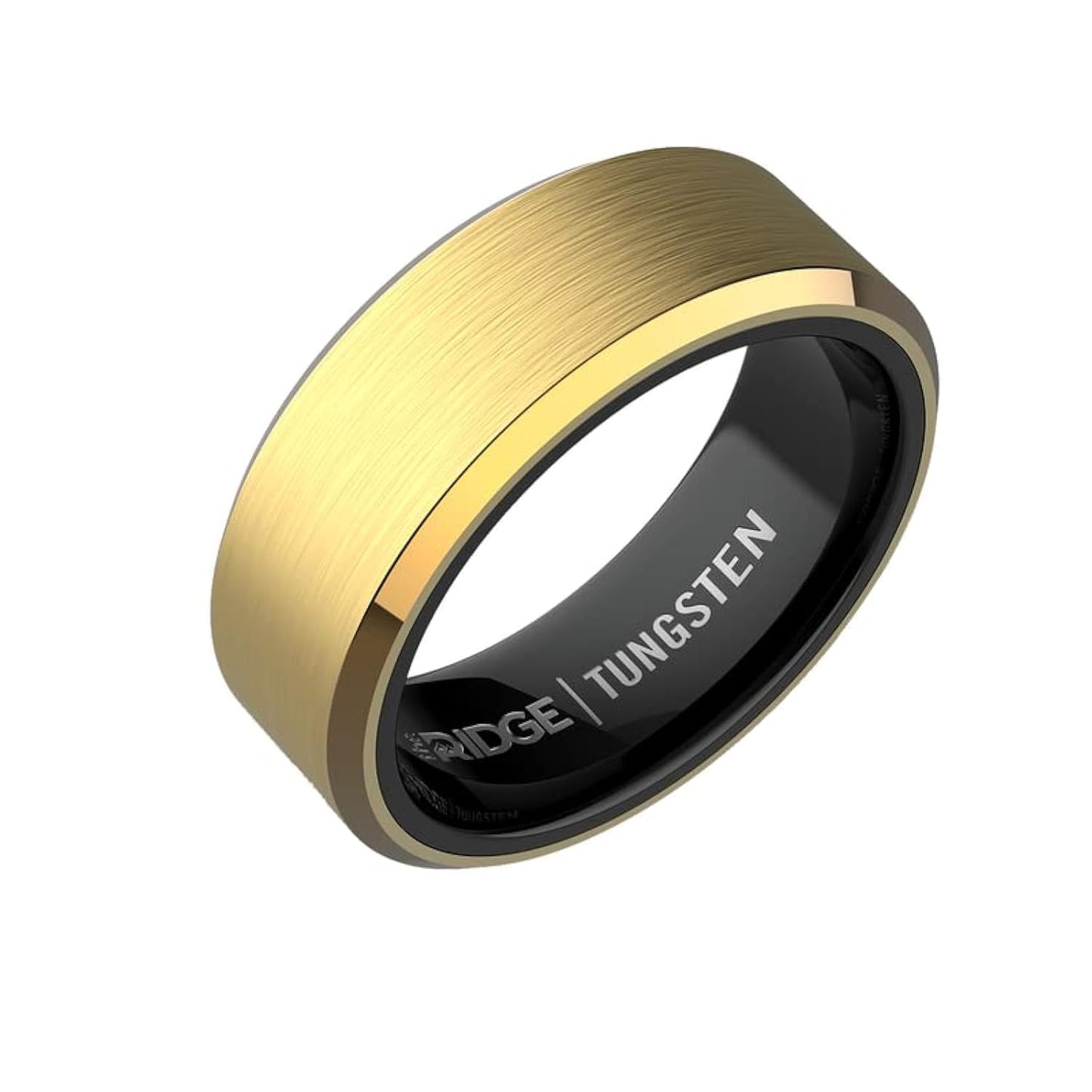 The Ridge 24K Gold Plated Beveled Ring Comfort Fit Wedding Band - 10