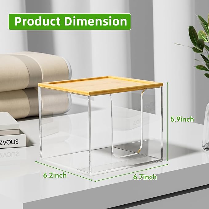VITVITI Disposable Face Towel Holder Box, Acrylic Facial Towel Container