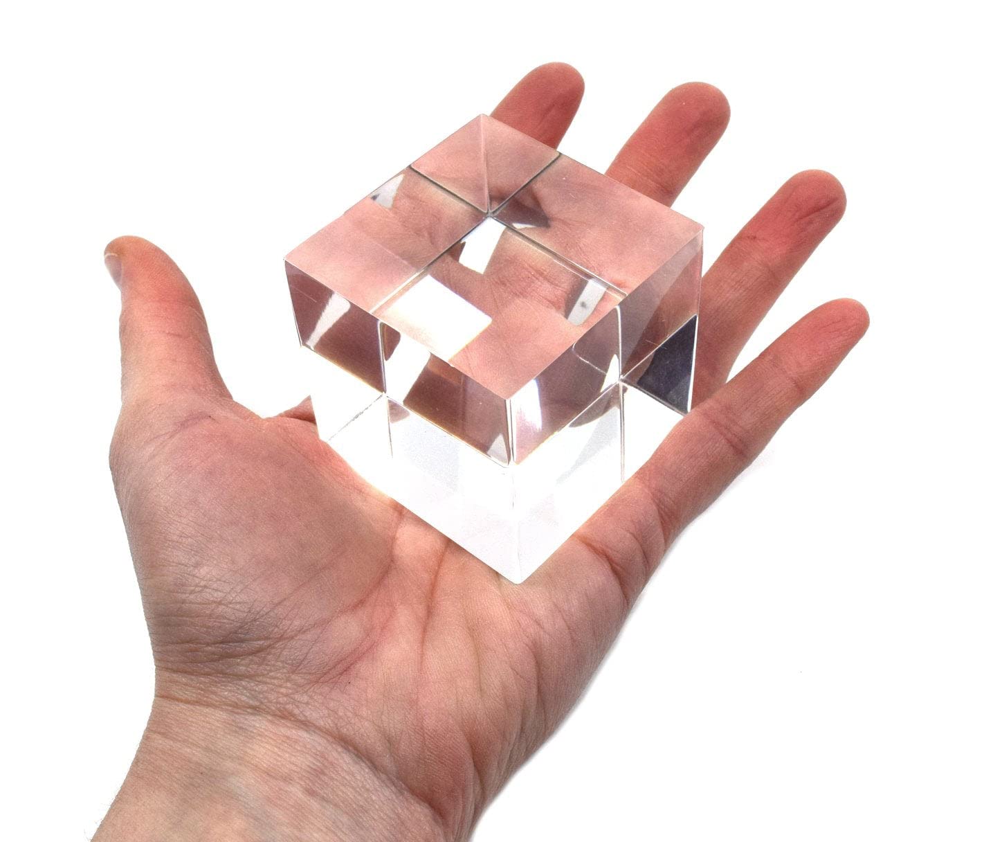 CMY Cubes The Cube Presence (50mm) - Clear & Transparent Optical Cube - Paperweight, Decorative Item - Educational, Scientific, Physics & Kinetic Art Desk Object